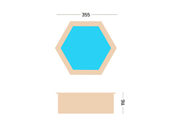 dřevěný bazén hexa 1 rozměry